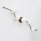 Modern Brass Wall Sconce with White Glass Globe for Vanity - View 2