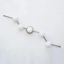 Modern Brass Wall Sconce with White Glass Globe for Vanity - View 3