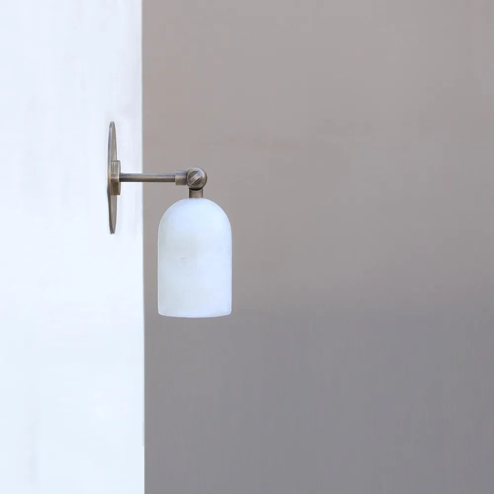 Brass Wall Sconce With Alabaster Shade – Modern Lighting Design