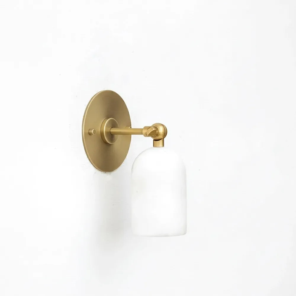 Brass Wall Sconce With Alabaster Shade - Modern Lighting Design