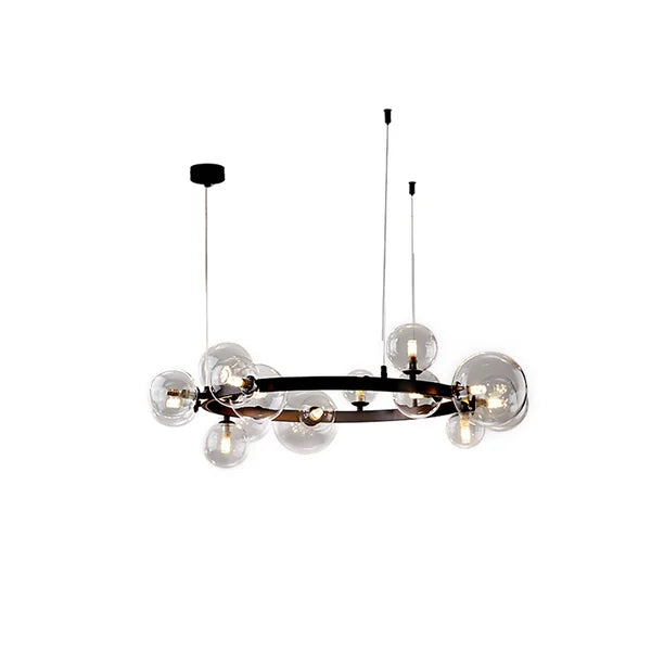 transparent globe chandelier