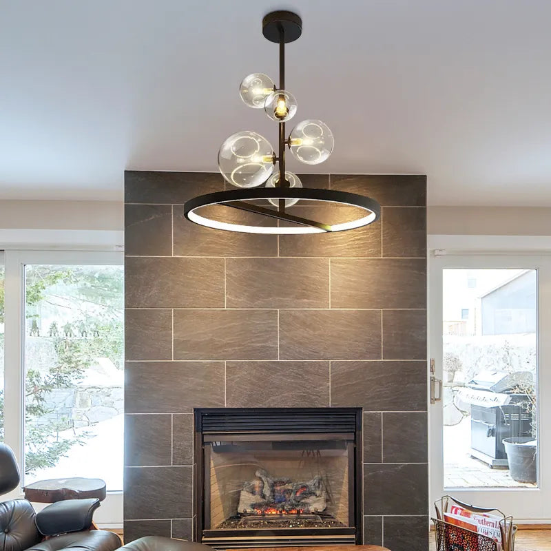 glass globe bubble chandelier lamp