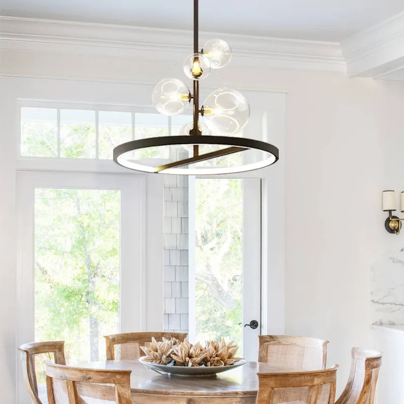 glass globe chandelier