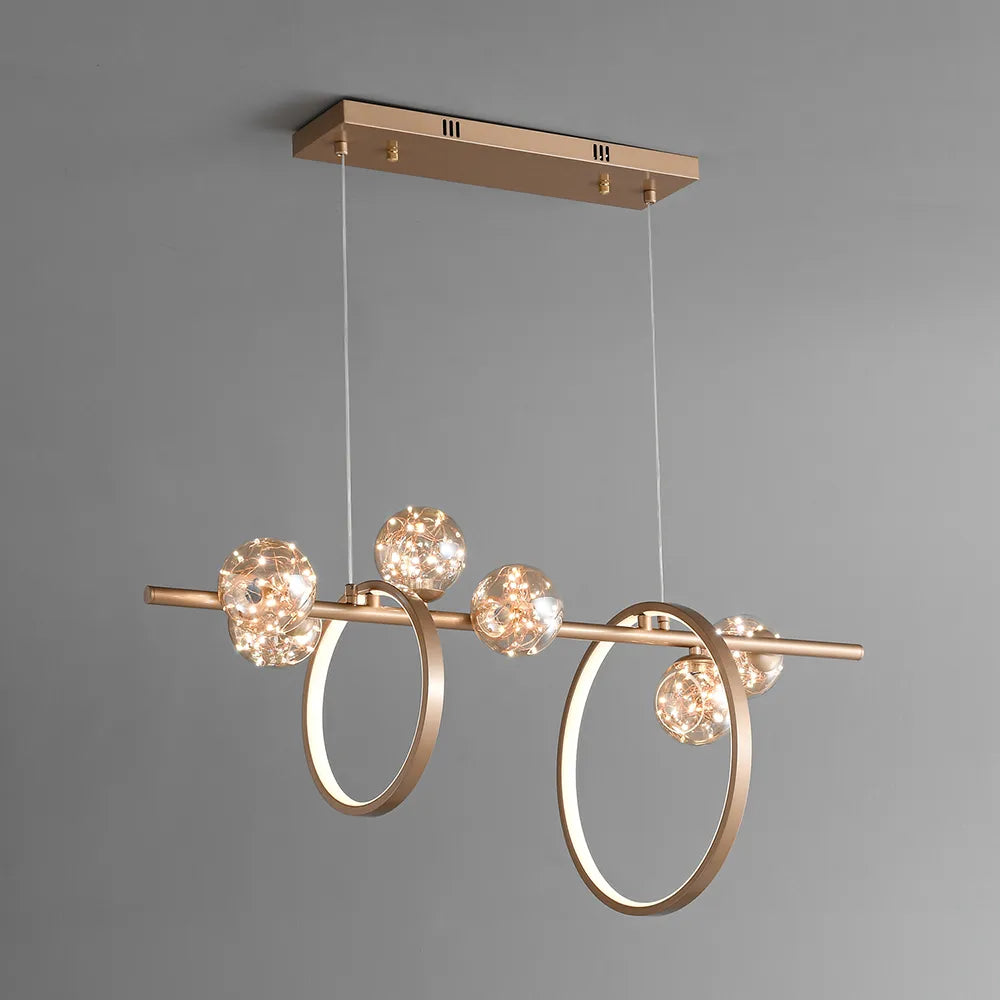 Bubi Gold Amber Glass Bubble LED Island Light Fixtures