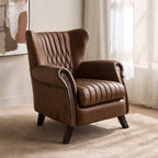 Bugatti Arm Chair Luxury Lounge Chair in Newark Dark Brown