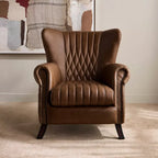 Bugatti Arm Chair Luxury Lounge Chair in Newark Dark Brown