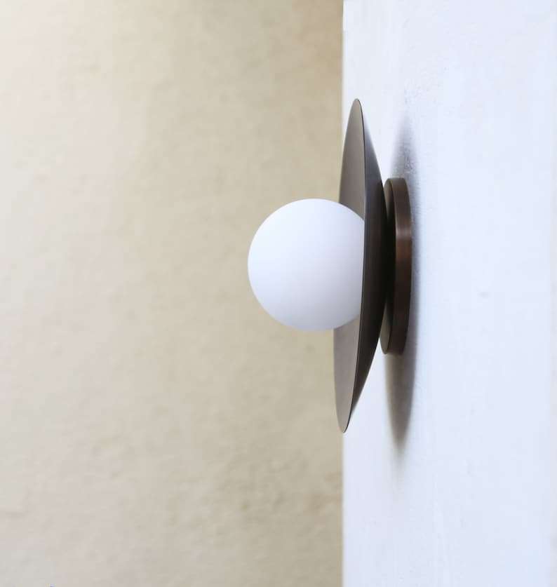 white matte glass shade wall lamp