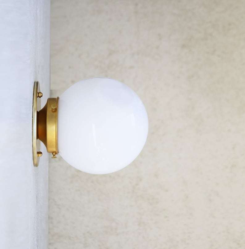 glass mini shade wall sconce