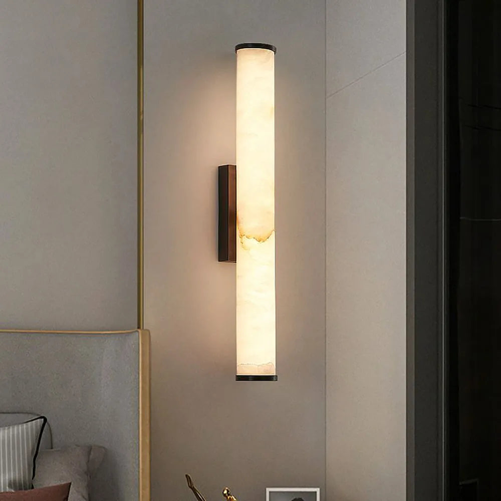 Callisto Vertical Alabaster LED Sconce | Sleek LED Accent for Modern Interiors - View 3