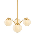 Camden Glass Four-Light Chandelier elegant multi-arm glass globe ceiling light with warm cascading glow in modern dining room
