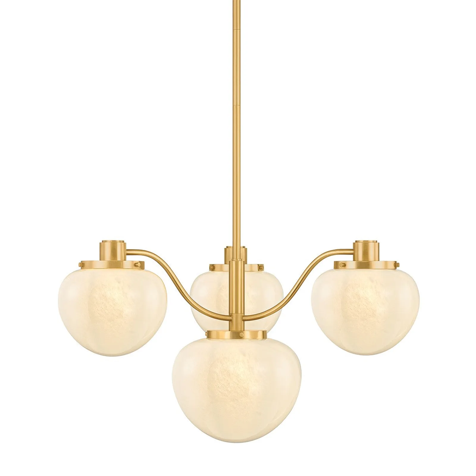 Camden Glass Four-Light Chandelier elegant multi-arm glass globe ceiling light with warm cascading glow in modern dining room