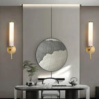 Candle Alabaster Sconce | Warm Ambient Lighting for Elegant Interiors - View 3