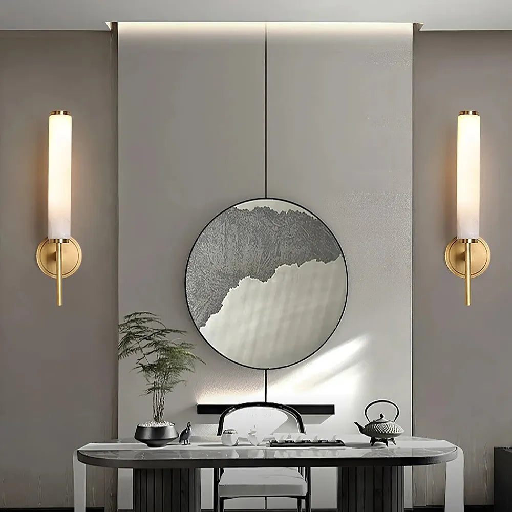 Candle Alabaster Sconce | Warm Ambient Lighting for Elegant Interiors - View 3