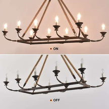 rectangular candle chandelier