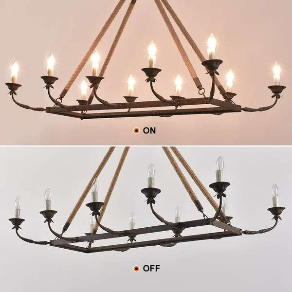 rectangular candle chandelier