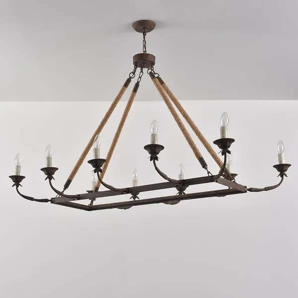 hemp rope linear chandelier
