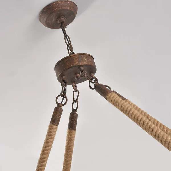 rectangular hemp rope linear chandelier