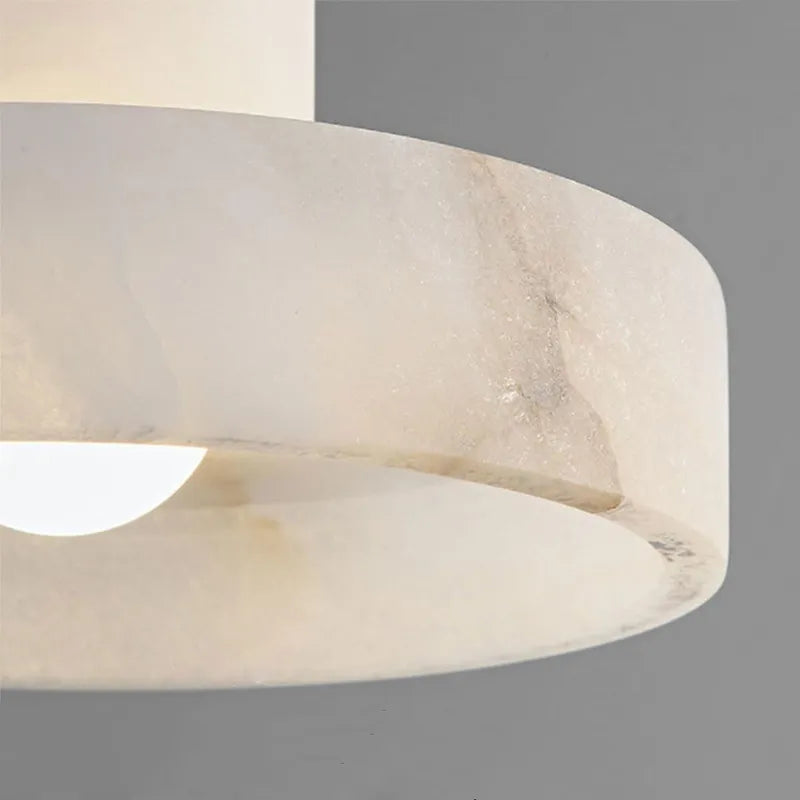 Carrara Alabaster Pendant Lamp – Hat Shaped Pendant Modern Minimalist Lighting - View 5