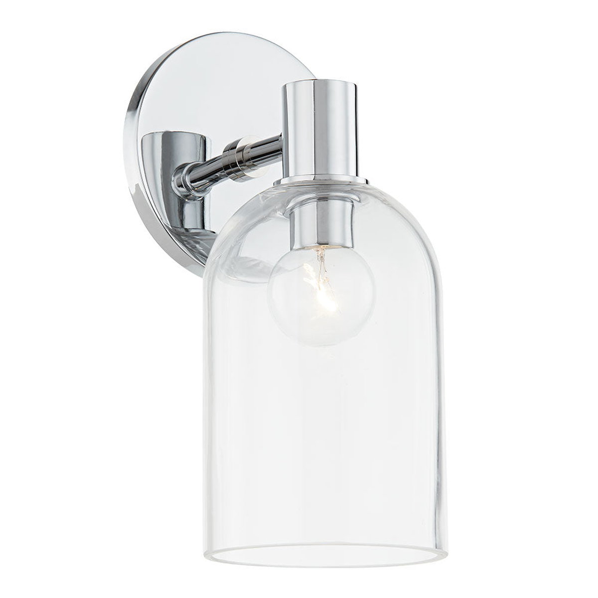 2-Light Vanity Sconce Cassio — Aged Brass with Clear Glass Cloche
