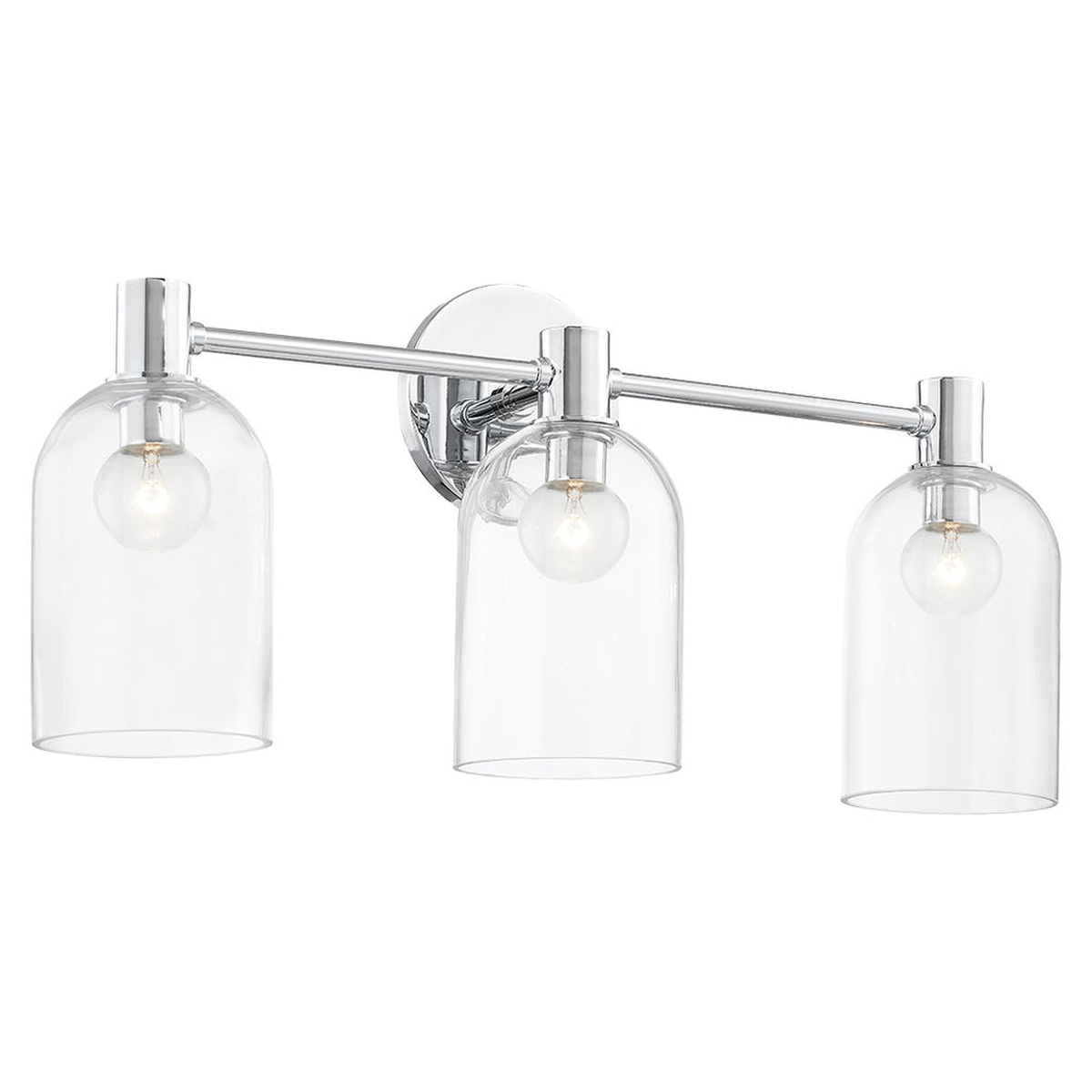 2-Light Vanity Sconce Cassio — Aged Brass with Clear Glass Cloche