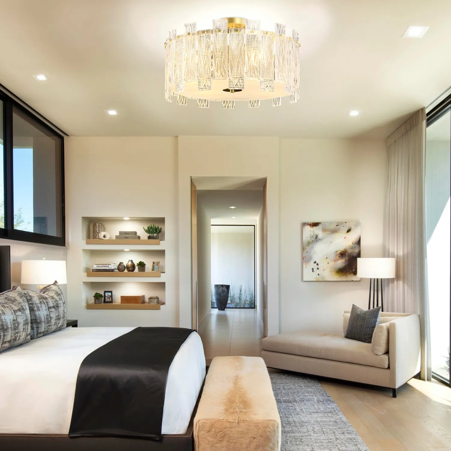 crystal glass ceiling lamp