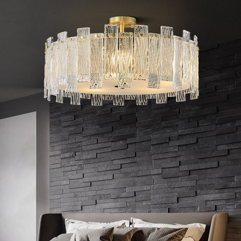 round clear glass chandelier