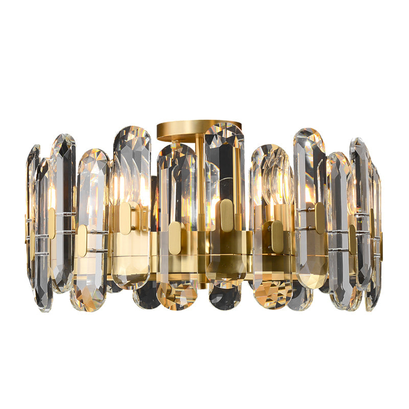 aged brass with clear crystal light
