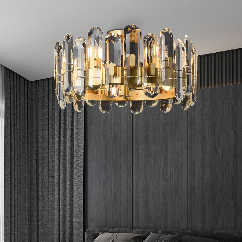 aged brass 6-light fixture