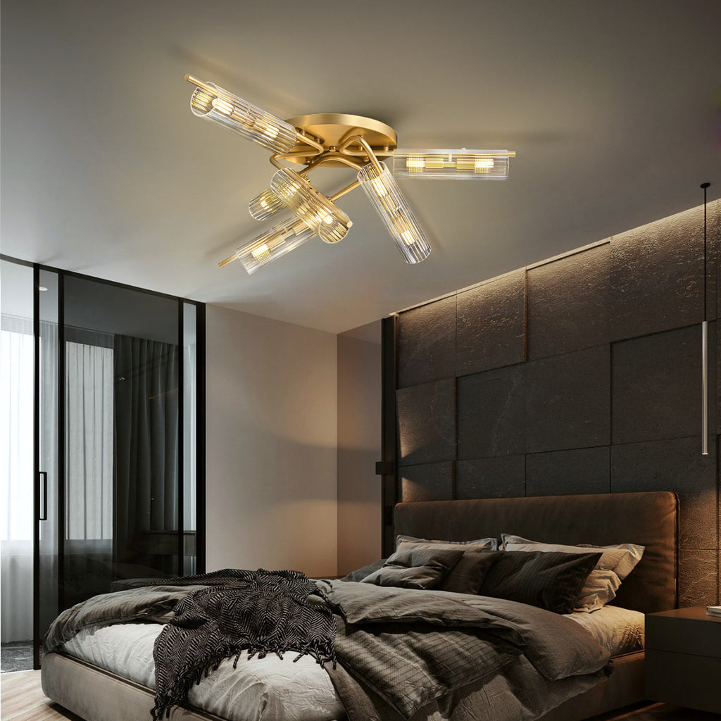 brass radial living room lights