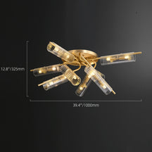 brass clear glass radial lights