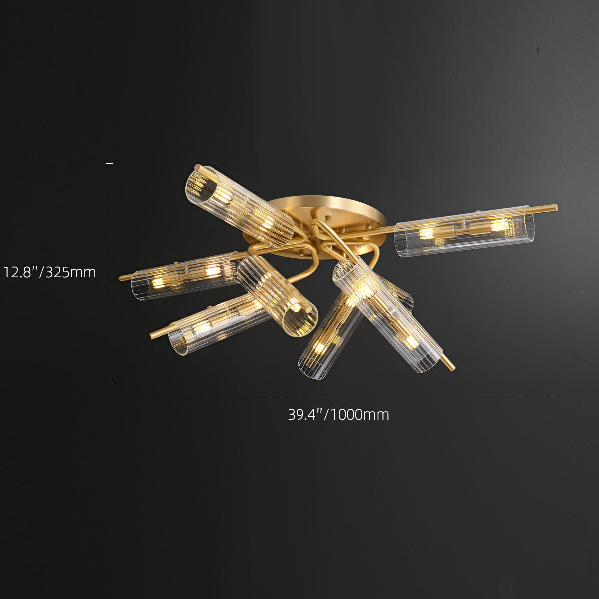 brass clear glass radial lights