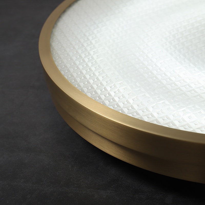 brass round light fixture