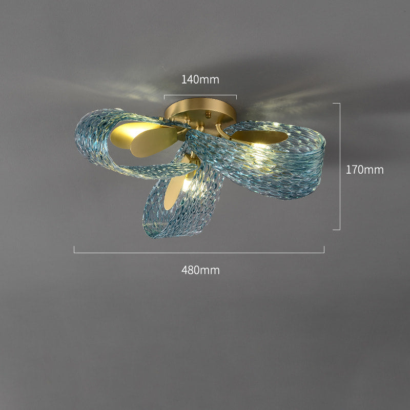 copper gold sky blue chandelier