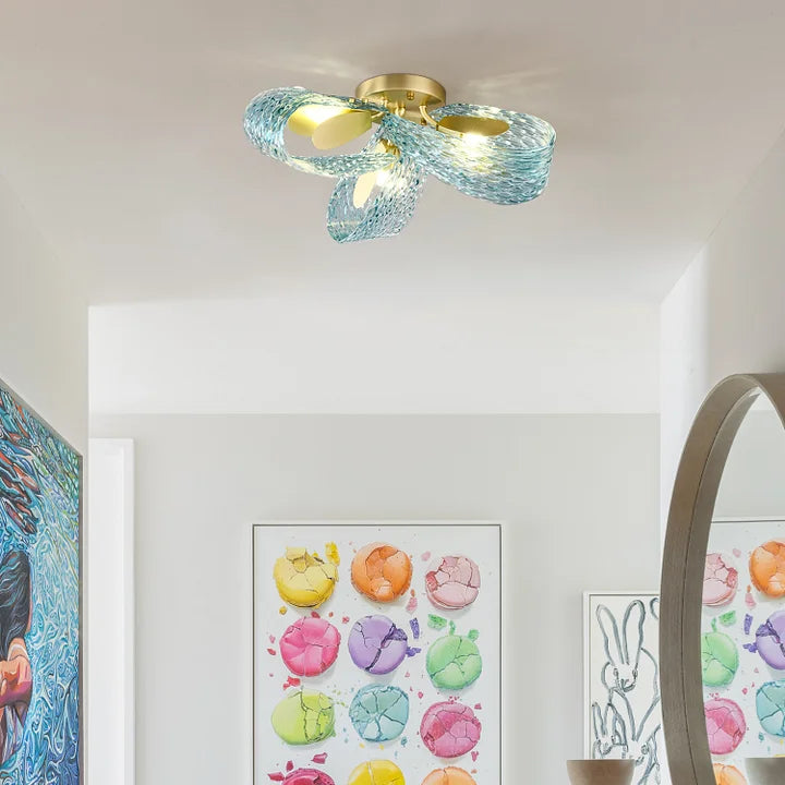 unique sky blue chandelier