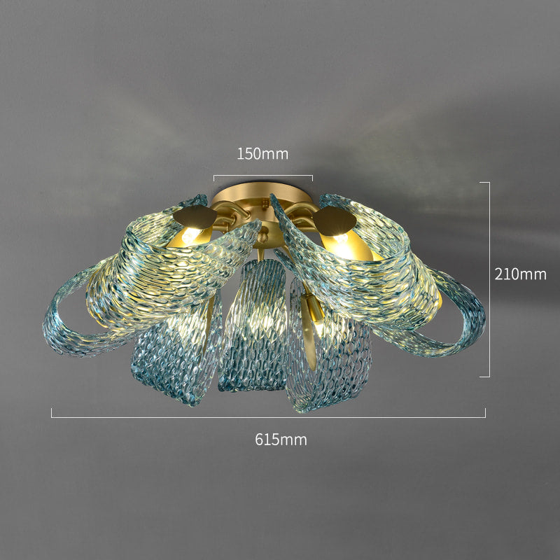 copper gold glass chandelier
