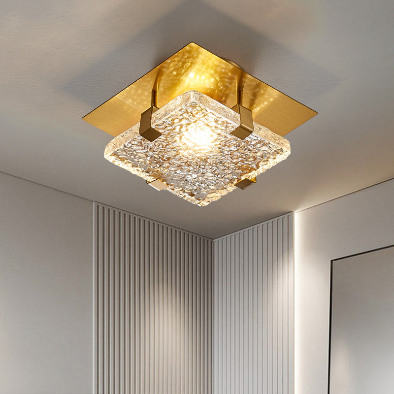 clear textural glass ceiling lights