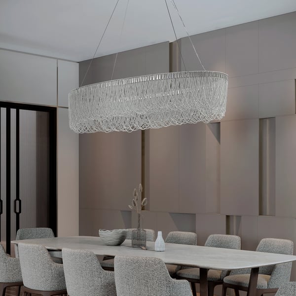 silver aluminum chandelier