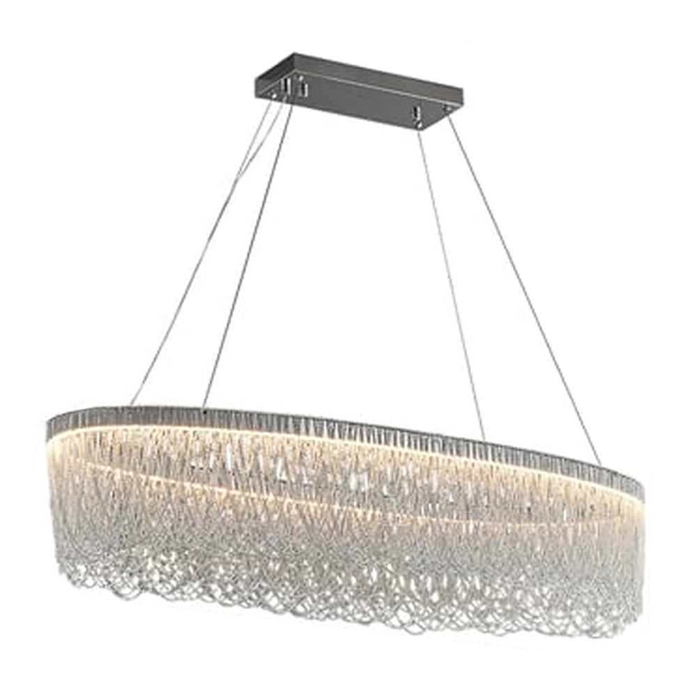 aluminum chrome tassel chandelier
