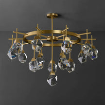 round brass chandelier