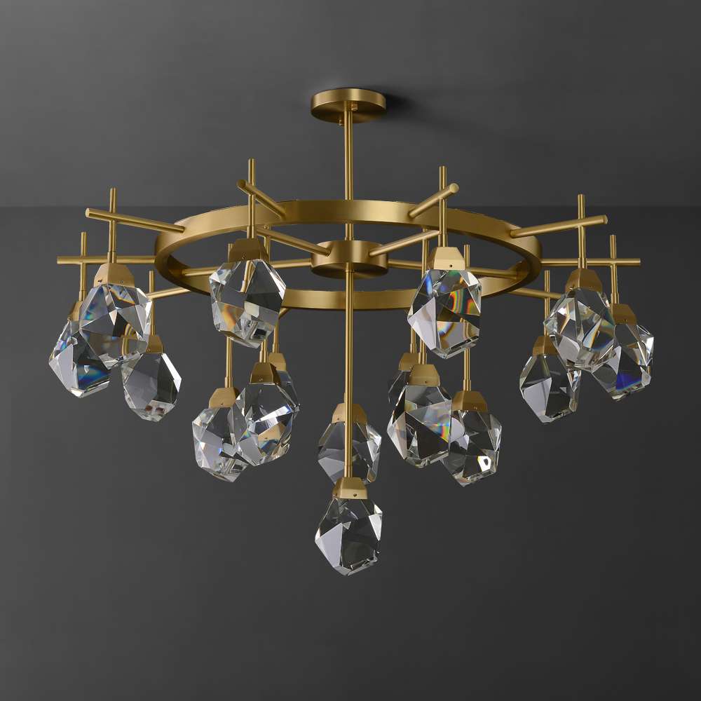 round brass chandelier