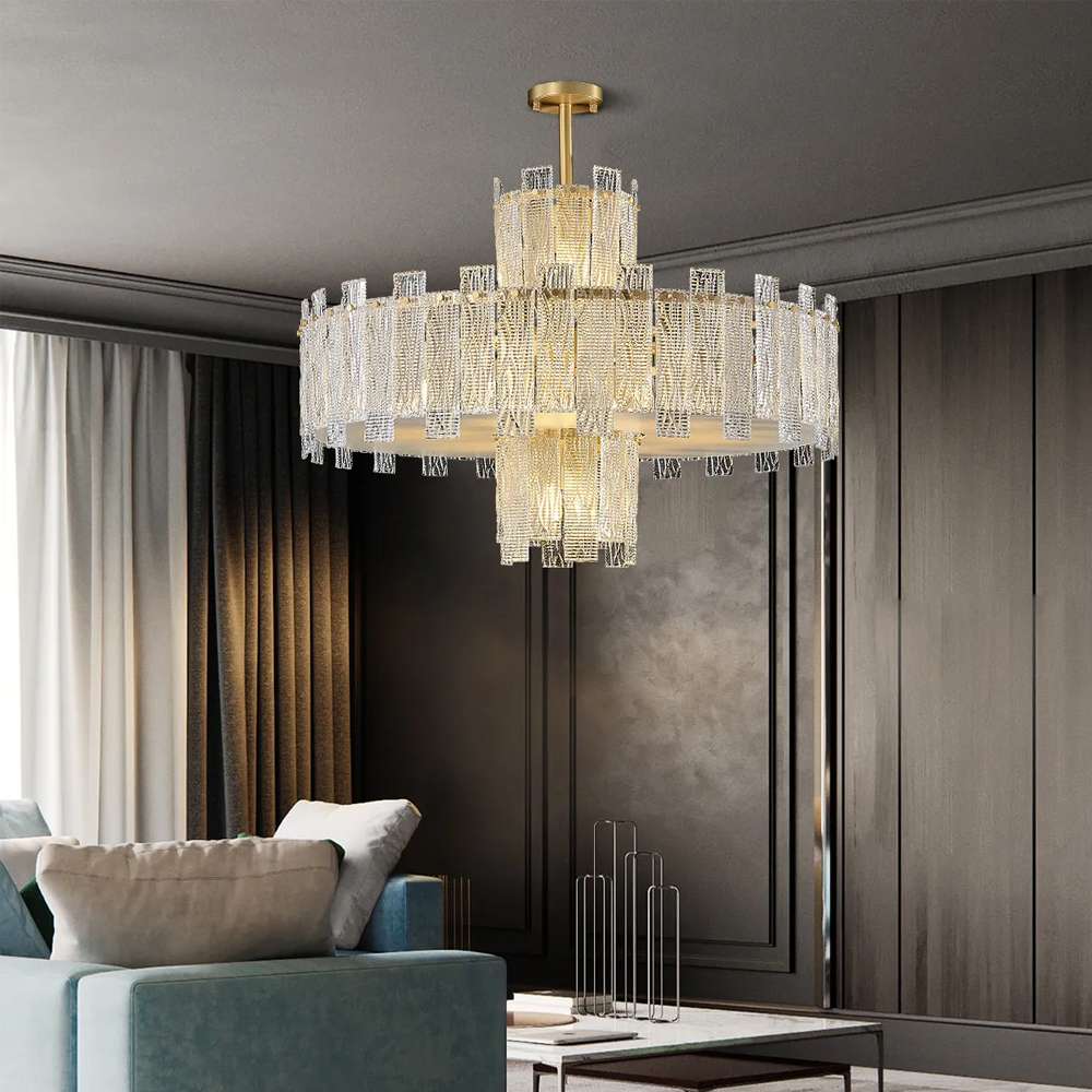 luxurious crystal hanging lamp