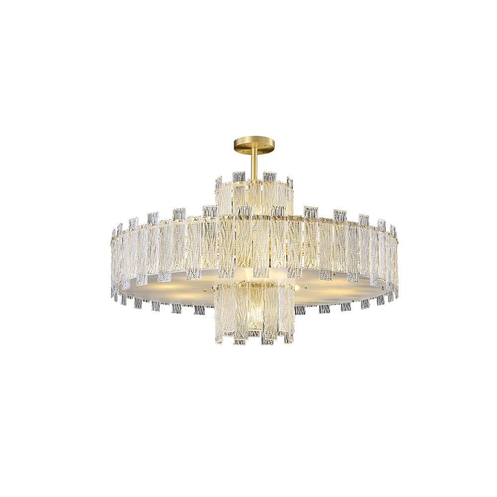 modern chandelier with crystal details