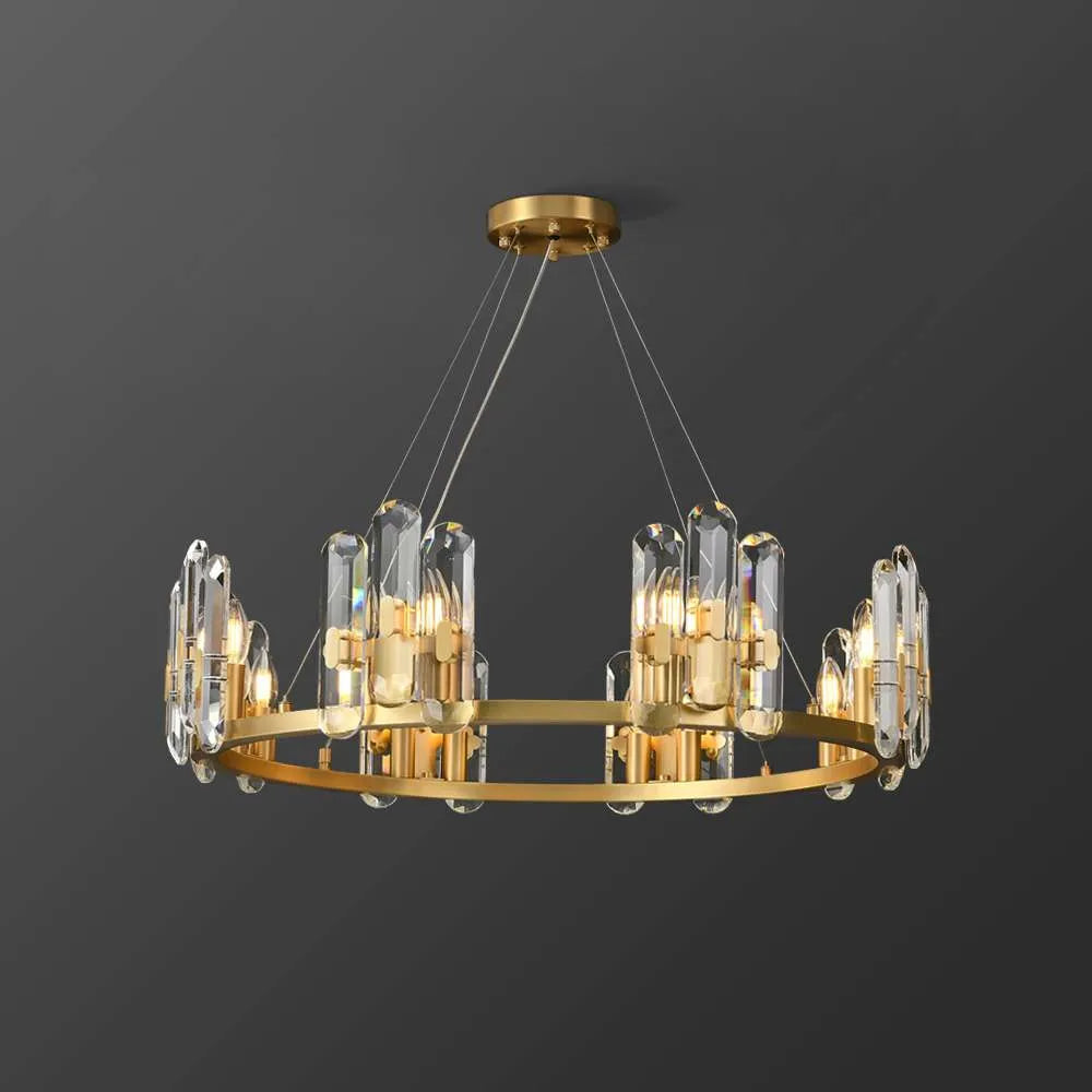 crystal brass chandelier