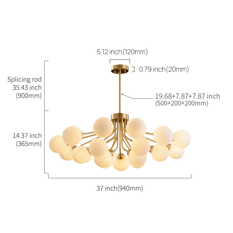 opal glass clusters chandelier