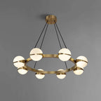 globe glass round chandelier