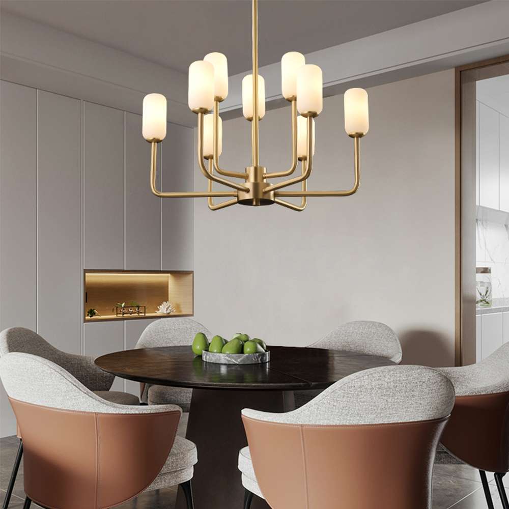 opaline brass dome chandelier