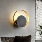 Modern Black & Bronze Circle Venicem Wall Light Fixtures - View 2