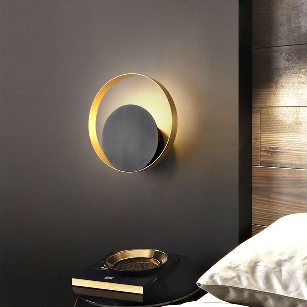 Modern Black & Bronze Circle Venicem Wall Light Fixtures - View 4