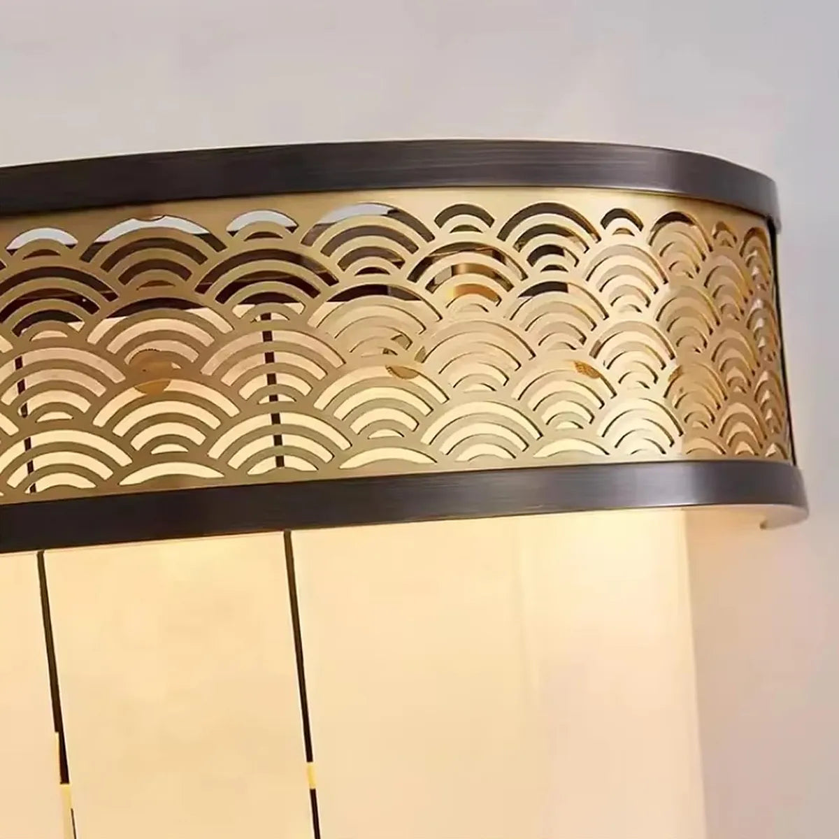 Classic Multi-Layer Alabaster Wall Lamp | Textured Accent Lighting - View 3