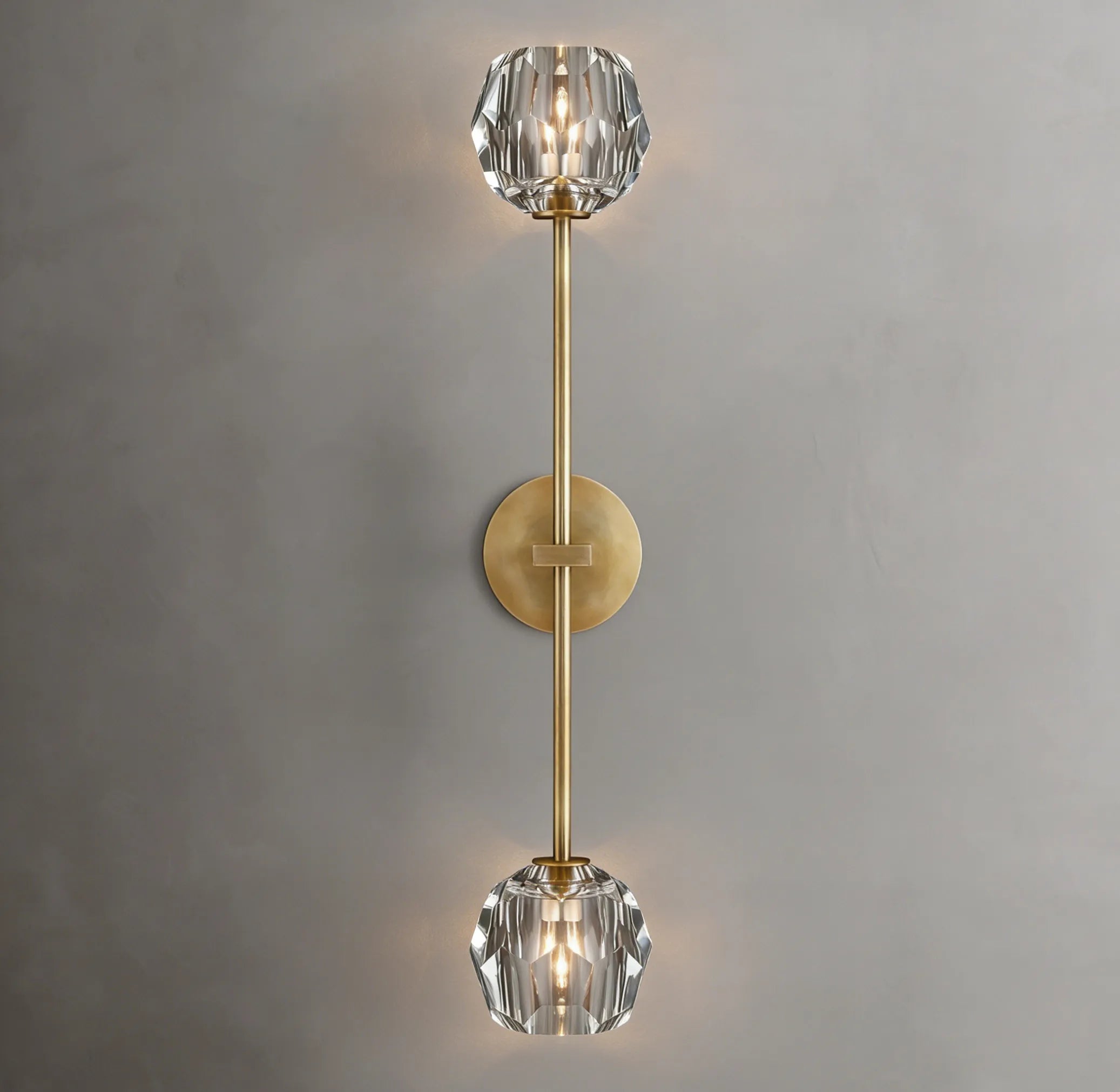 Clear Glass Double Grand Wall Sconce